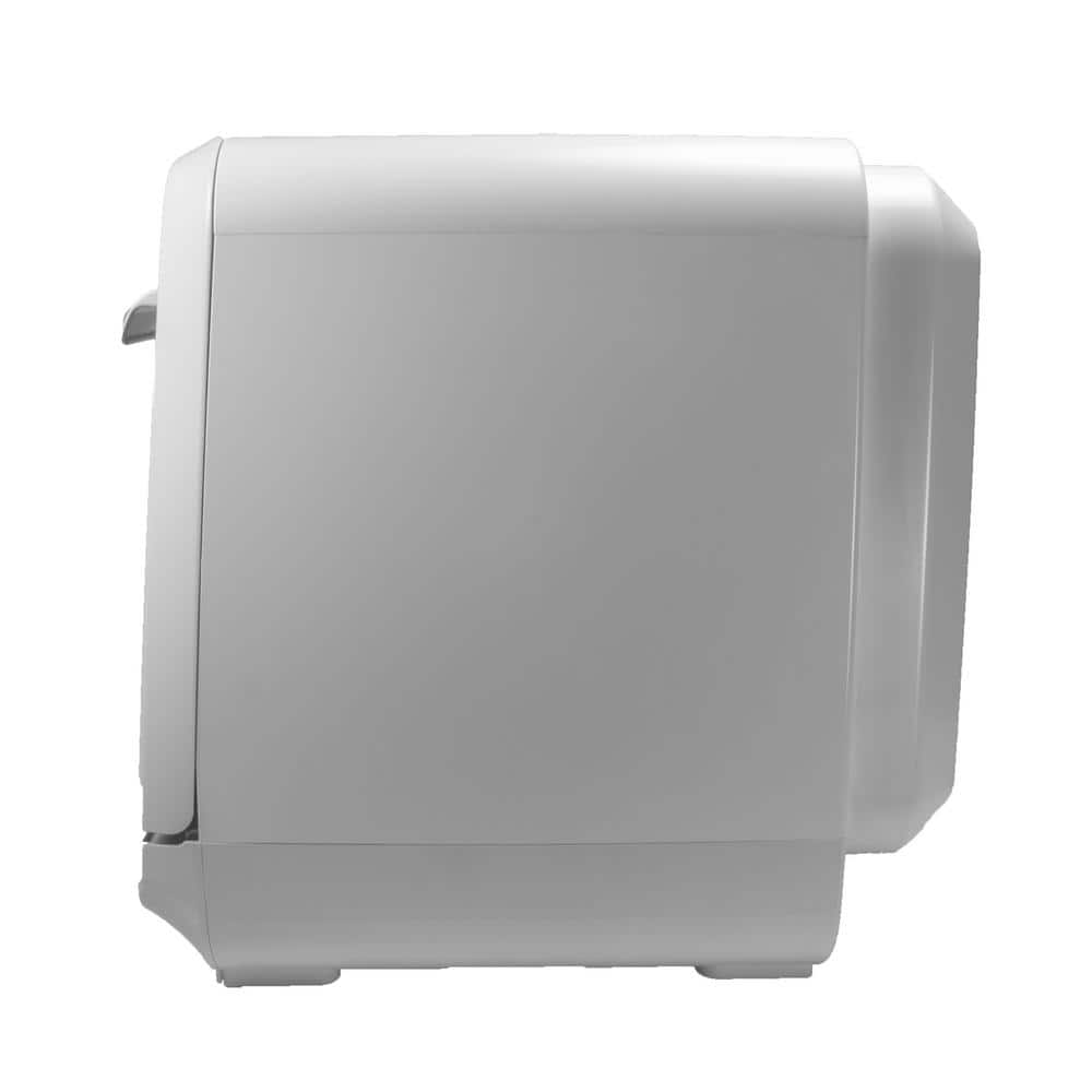 White Compact Countertop Dishwasher with Digital Display