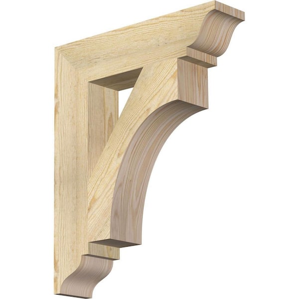 Ekena Millwork 4 in. x 22 in. x 18 in. Douglas Fir Westlake Traditional Rough Sawn Bracket