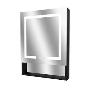 24 in. W x 32 in. H Surface/Recessed-Mount Rectangular LED Bathroom Medicine Cabinet with Mirror and External Shelf