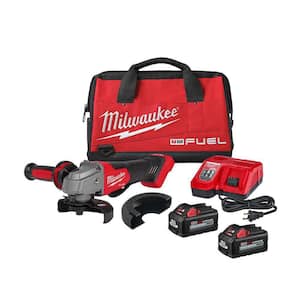 M18 FUEL 18V Lithium-Ion Brushless Cordless 4-1/2 in./5 in. Grinder, Paddle Switch Kit with Two 6.0 Ah Batteries