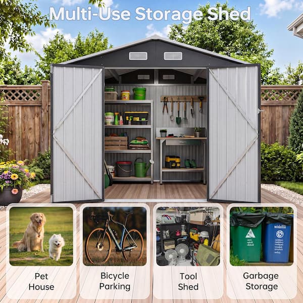 Sizzim 7.3 ft. W x 5.2 ft. D Outdoor Storage Metal Shed Air Vents