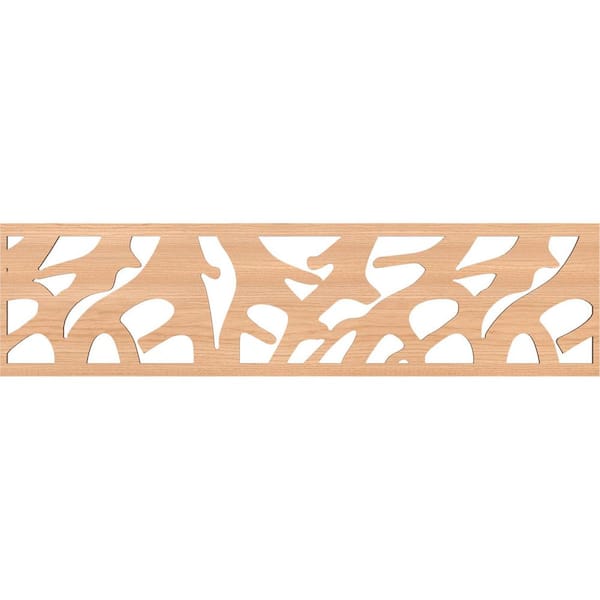 Ekena Millwork Manton Fretwork 0.25 in. D x 47 in. W x 12 in. L Hickory Wood Panel Moulding