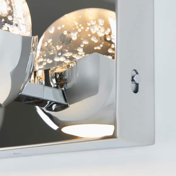 Lampe pour miroir, collection beta, collection Ciari, modèle e 5721,  alluminium chrome' a' Led