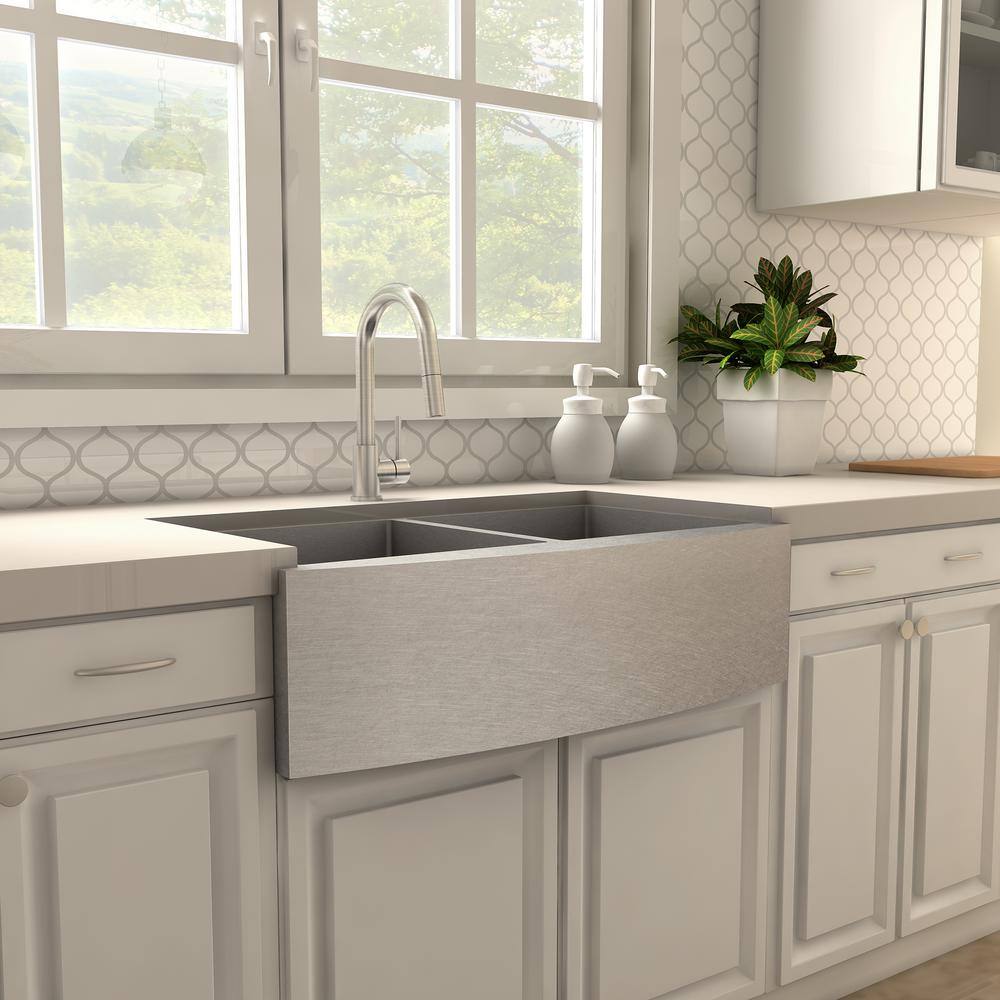 Brushed Nickel Kitchen Faucet with Pull-out Spray