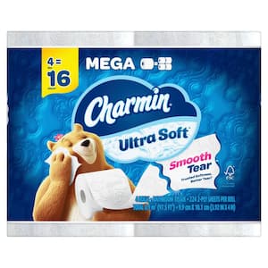Ultra-Soft Smooth Tear Toilet Paper (224-Sheets Per Roll) (4-Mega Rolls)