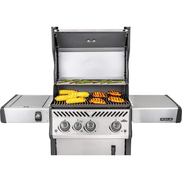 Rogue PRO 425 3-Burner Natural Gas Grill in Stainless Steel with Infrared Side Burner