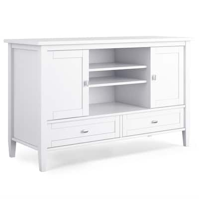 Brooklyn + Max Lexington 72 in. White Wood TV Stand with 2 Drawer Fits ...