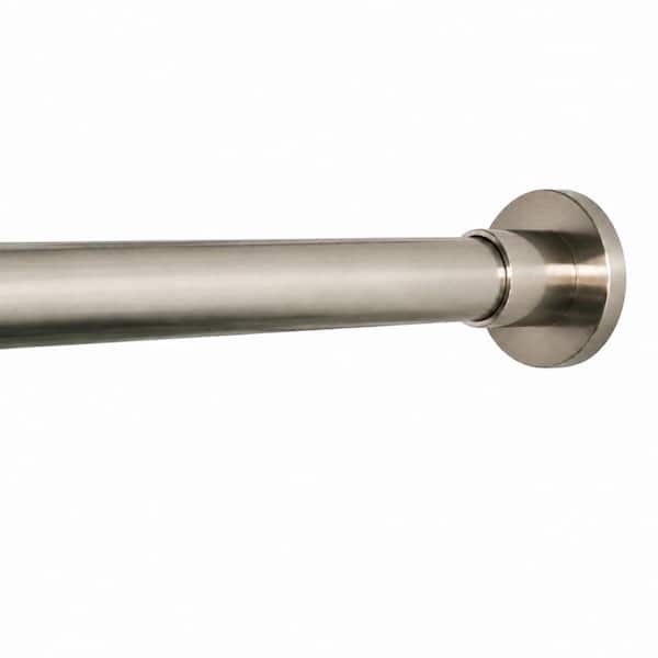 Adjustable Stainless Steel Shower Curtain Rod 47-84 in. Permanent Wall Mount Brushed Nickel Never Rust