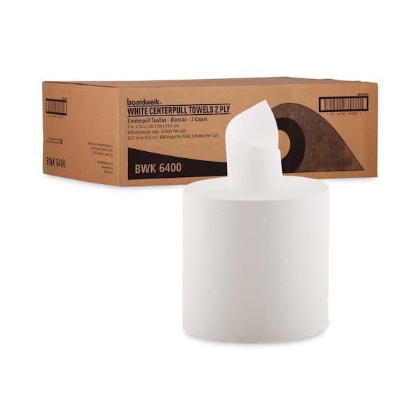 600 ft. L White 100% Recycled Paper Towel Roll (12-Rolls per Pack)