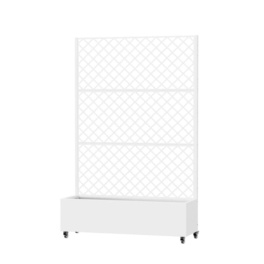 72 in. H x 47 in. W White Rectangle Individual Planter Box Metal Elevated Lattice Planter for Climbing Plants price history on PriceWatchPro