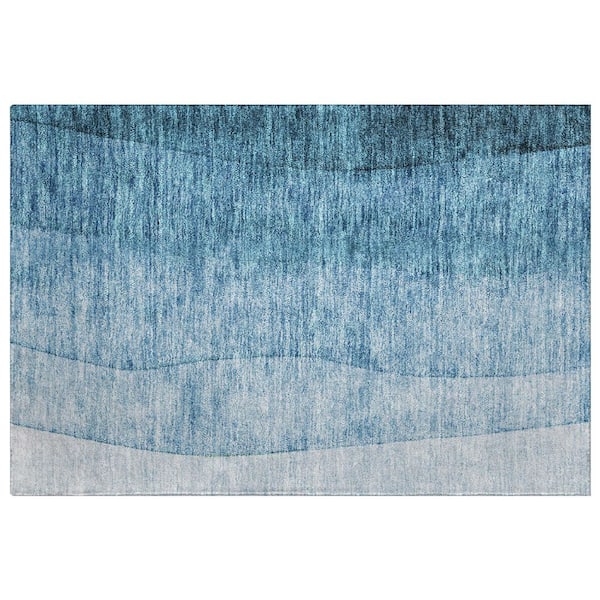 Dream Shag Premium Machine Washable Abstract ADS625 Blue 2 ft. x 3 ft. Accent Rug