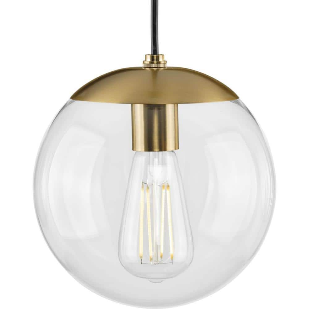 Atwell 8'' Brushed Bronze Clear Glass Globe Modern Pendant Light