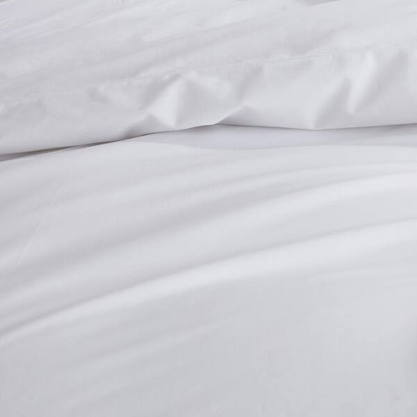 Company Cotton Sea Mist Solid 300-Thread Count Cotton Percale Full Duvet  Cover