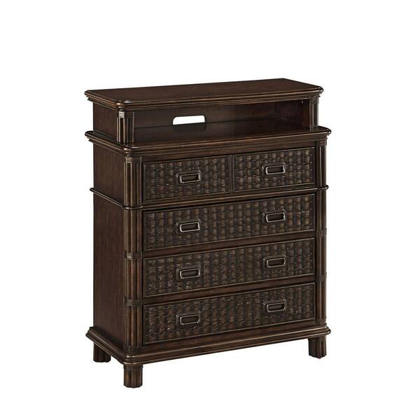 Castaway 4-Drawer Dark Mahogany Media Chest of Drawers