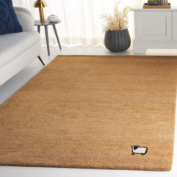 Himalaya 5 ft. x 8 ft. Gold Solid Sheep Area Rug