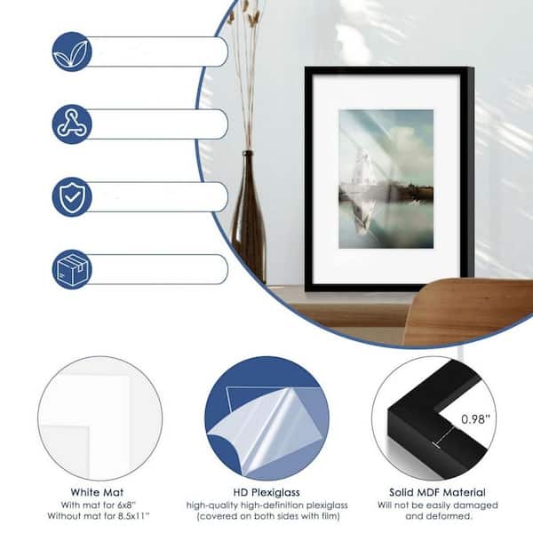 6-Pack 16 in. x 20 in. Black Wood Collage Frame for Wall Mounting