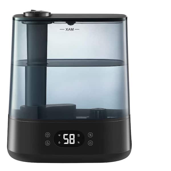 1.6 Gal. Plastic Ultrasonic Cool Mist Humidifier for Large Room 750 sq. ft. Black Top Fill with WiFi and Auto Mode
