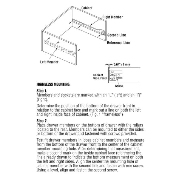 Self-Closing Design –Fits Most Bottom/ Side-Mounted Drawer Systems –15-3/4” Steel Tracks, Plastic Wheels, White (1-pair) Self-Closing Design –Fits Most Bottom/ Side-Mounted Drawer Systems –15-3/4” Steel Tracks, Plastic Wheels, White (1-pair)