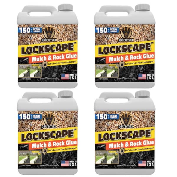 1 Gal. Lockscape Outdoor Mulch and Rock Glue Ready to Use for Landscaping 4 Unit Case Pack