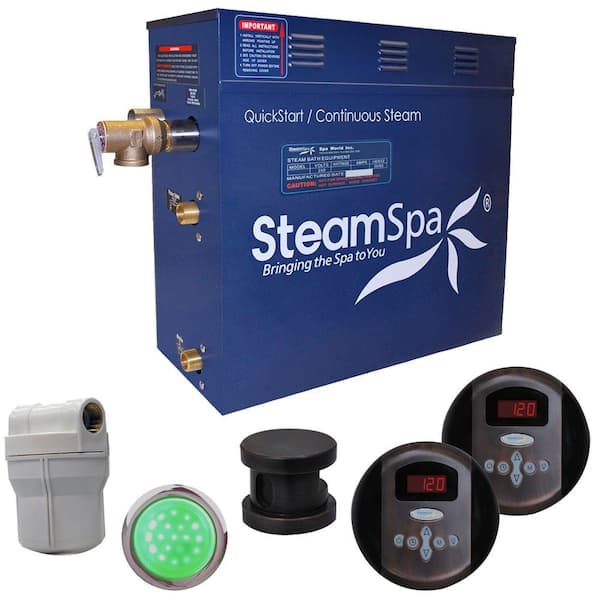 SteamSpa Royal Series 9kW Steam Bath Generator Package with Continuous Steam and Quick Start Technology in Oil Rubbed Bronze