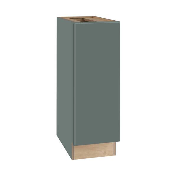 Hargrove 9 in. W x 24 in. D x 34.5 in. H Assembled Plywood Full Height Door Base Kitchen Cabinet in Verdant Green Left