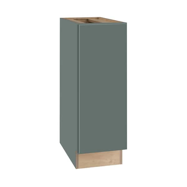 Hargrove 9 in. W x 24 in. D x 34.5 in. H Assembled Plywood Full Height Door Base Kitchen Cabinet in Verdant Green Right