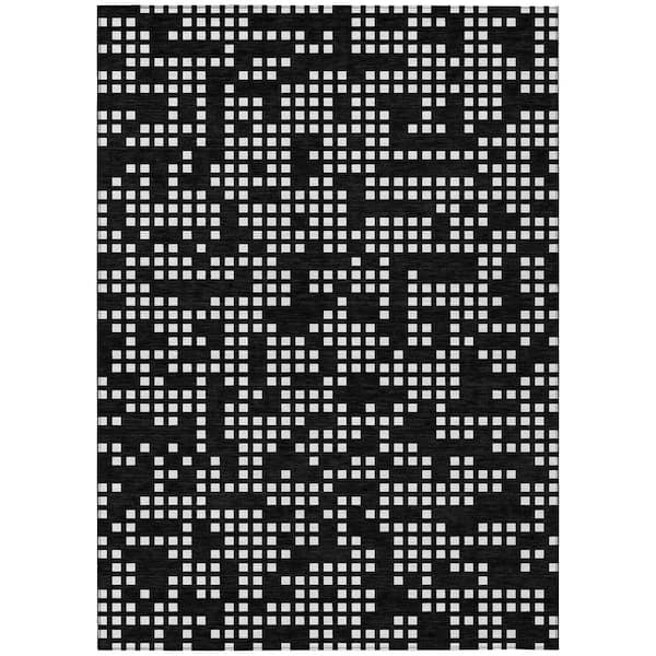 Chantille Machine Washable Indoor/Outdoor Abstract ACN2831 Black 10 ft. x 14 ft. Area Rug