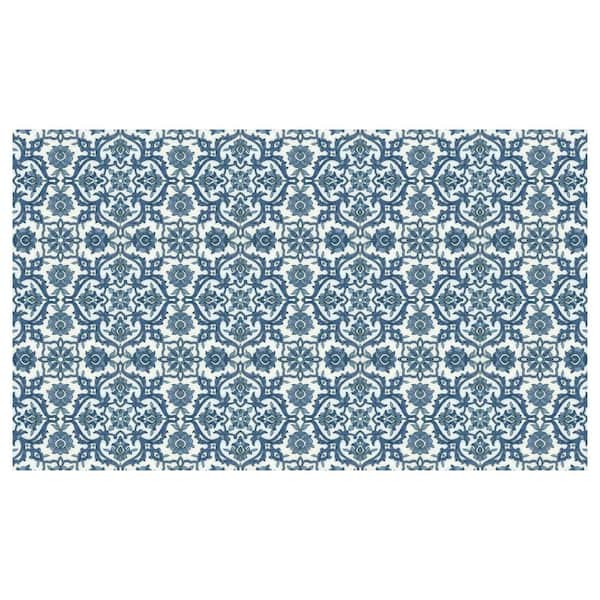 Bungalow Flooring FlorArt Damascus 34 in. x 58 in. Low Profile Rubber Backed Kitchen Mat