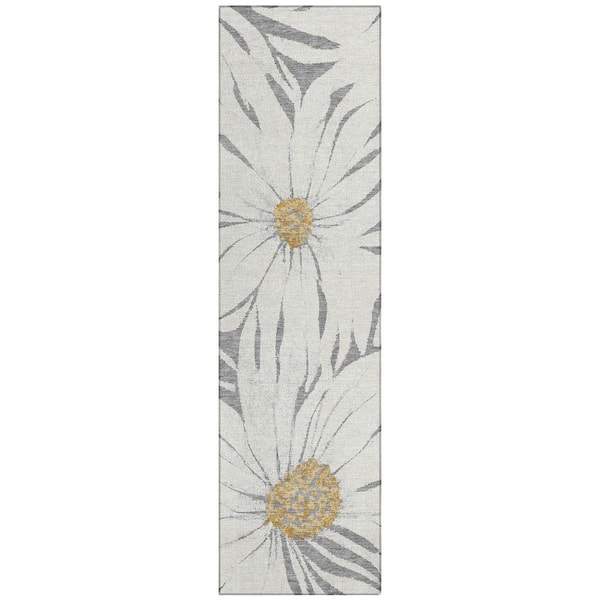 Chantille Machine Washable Indoor/Outdoor Abstract ACN2263 Gray 2 ft. 3 in. x 7 ft. 6 in. Runner Rug