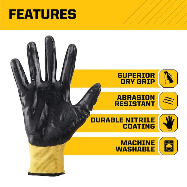 FIRM GRIP - Large Nitrile Coated Work Gloves (30-Pack)
