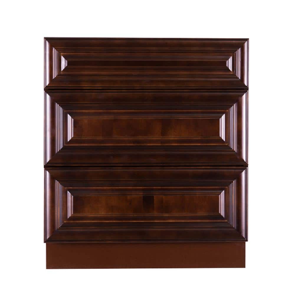 Edinburgh Espresso Plywood Raised Panel Stock Assembled Base Drawer Kitchen Cabinet (24 in. W x 34.5 in. H x 24 in. D) price history on PriceWatchPro