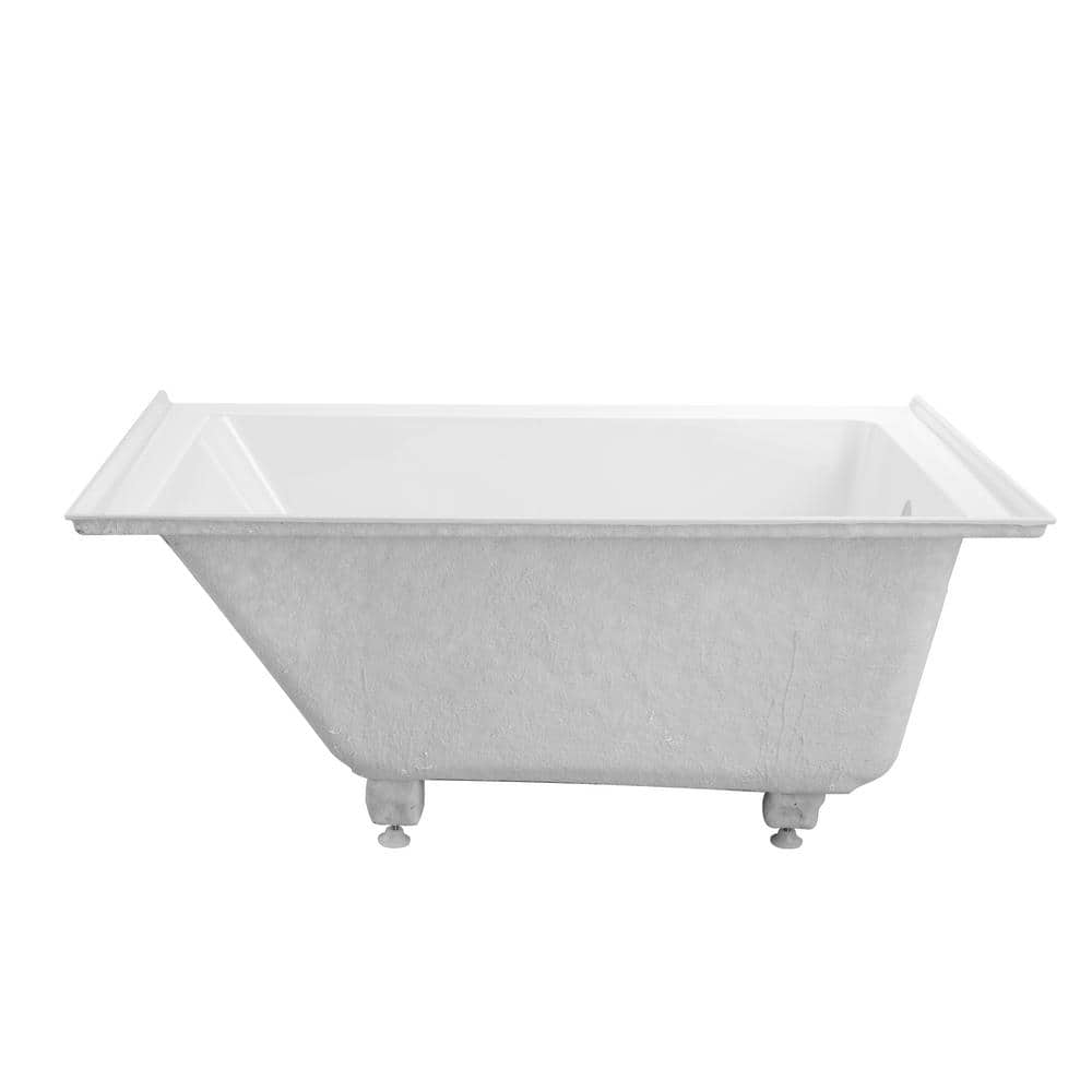White Acrylic Alcove Skirt Bathtub with Left Drain