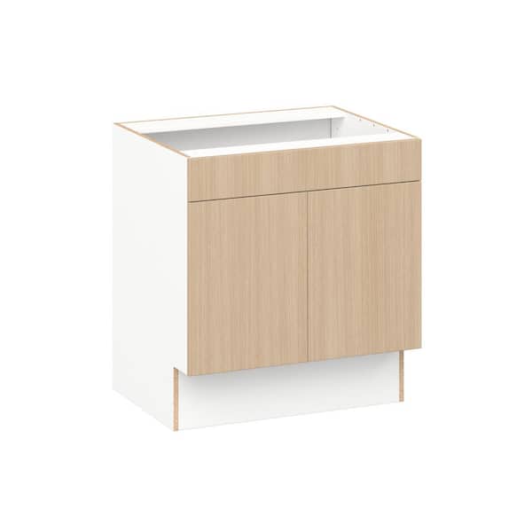 J COLLECTION Timberline 30 in. W x 24.5 in. D x 32.5 in. H Assembled Shaker Accessible ADA Sink Base Kitchen Cabinet in Mojavi Oak