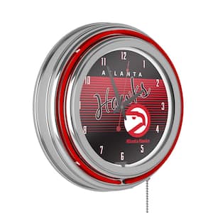 Atlanta Hawks Red Hardwood Classics Lighted Analog Neon Clock