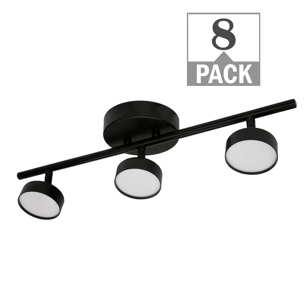 20 in. Matte Black 3-Light Track Light Adjustable Lamp Heads LED Flush Mount 1650LM 2700K-5000K Kitchen Light (8-Pack) price history on PriceWatchPro