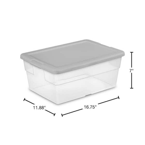 Sterilite Storage Box with Lid - White/Clear, 16 qt - Fry's Food