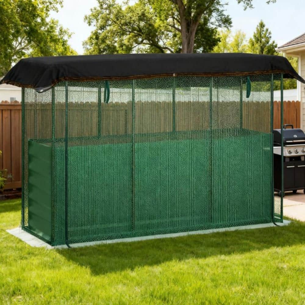 Open Bottom Raised Garden Bed,Galvanized Steel Planter Box,Crop Cage and Shade Cloth with Raised Garden Bed price history on PriceWatchPro
