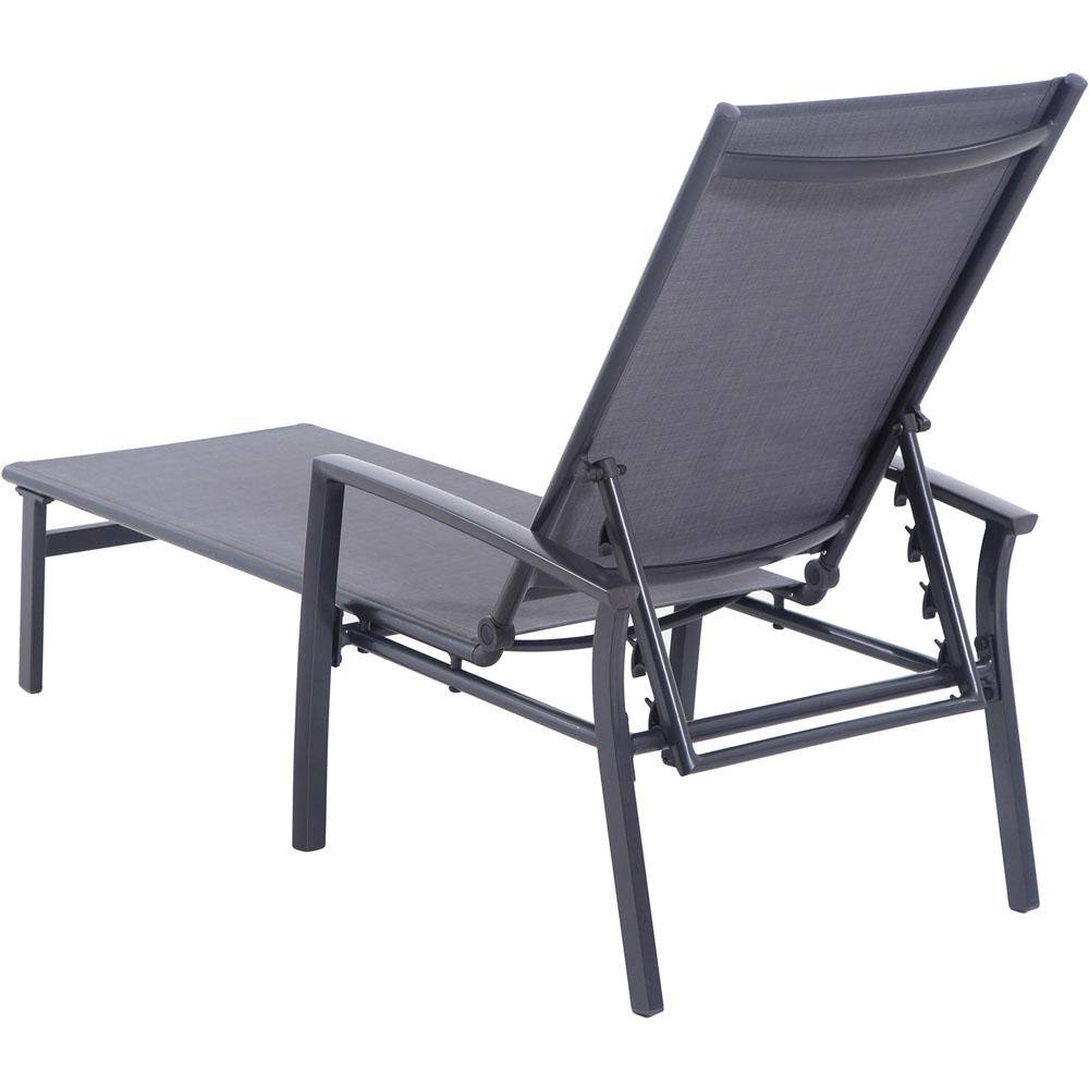 Naples Gray Aluminum Outdoor Chaise Lounge with Adjustable Backrest