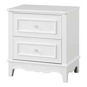 Underhill White 2-Drawer 25 in. W Nightstand