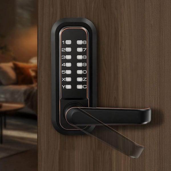 Mechanical Keyless Entry Door Lock, 4-7 Digits Code, 2.0 Code Upgrade, for Indoor or Outdoor, Oil-Rubbed Bronze