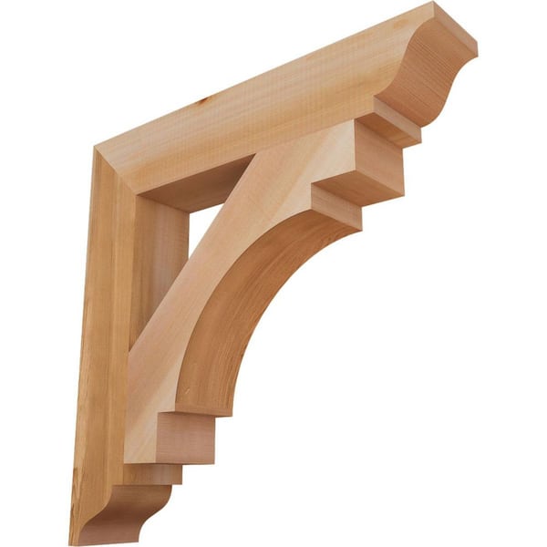 Ekena Millwork 3.5 in. x 22 in. x 22 in. Western Red Cedar Merced Traditional Smooth Bracket