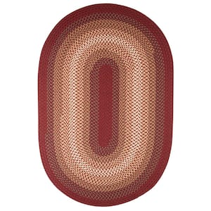 Pioneer Red Multi 4 ft. x 6 ft. Oval Indoor/Outdoor Braided Area Rug