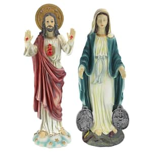 23.5 in. H Italian Style Devotional Art Collection Jesus and Mary Sculptures (2-Piece Set)