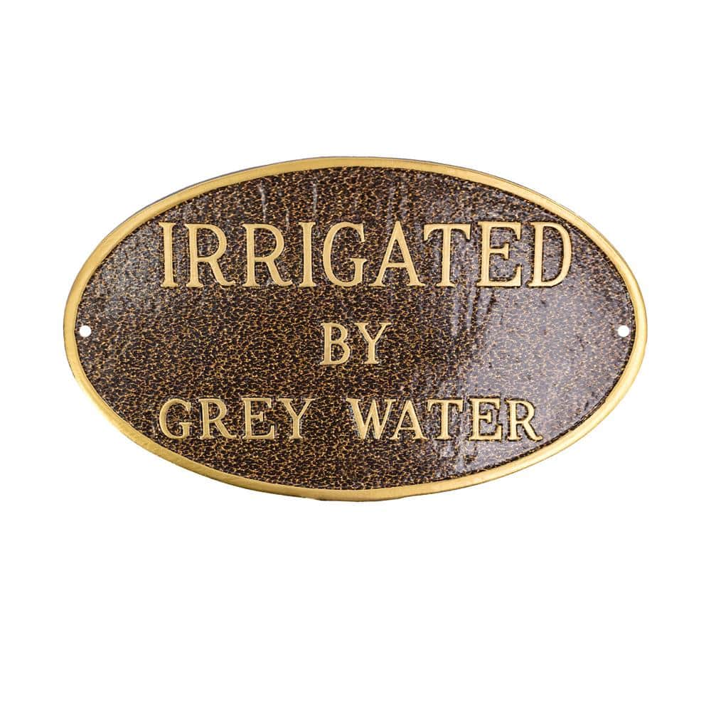 6 in. x 10 in. Small Oval Irrigated By Grey Water Statement Plaque Sign - Hammered Bronze price history on PriceWatchPro
