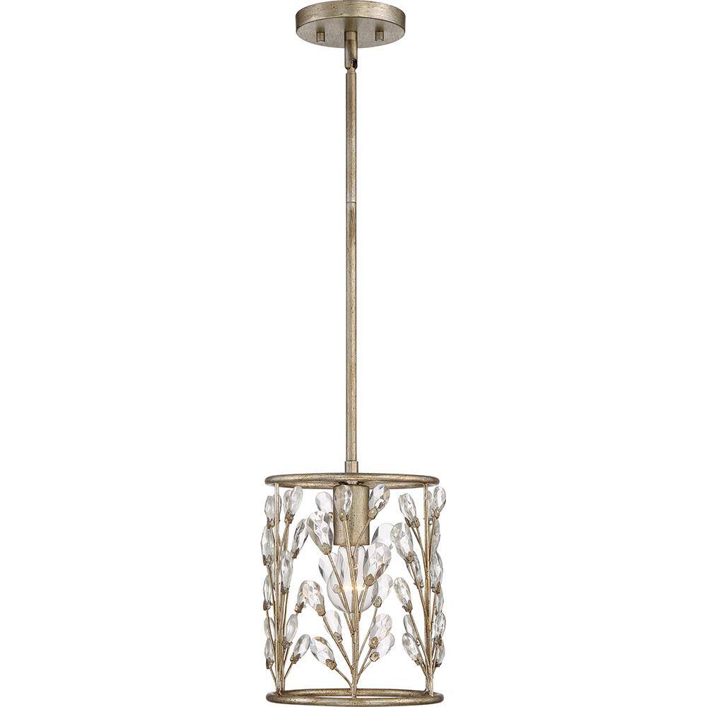 Meadow Lane Vintage Gold Mini Pendant with Crystal & Metal Shade