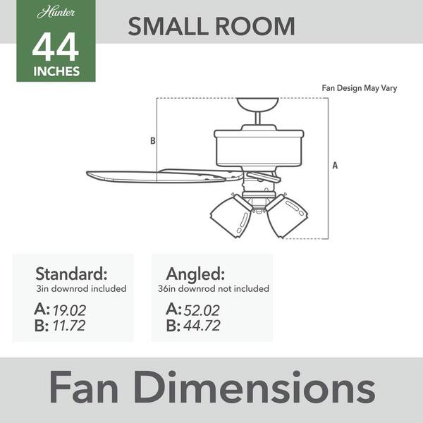 Hunter - Gatlinburg 44 in. Indoor Matte White Ceiling Fan with Light Kit and Remote Included
