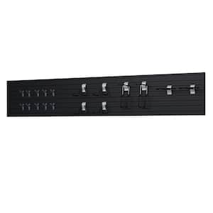 Black Modular Sports Wall Storage Panel Set (17-Piece)