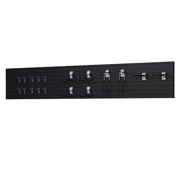 Flow Wall Black Modular Sports Wall Storage Panel Set (17-Piece)