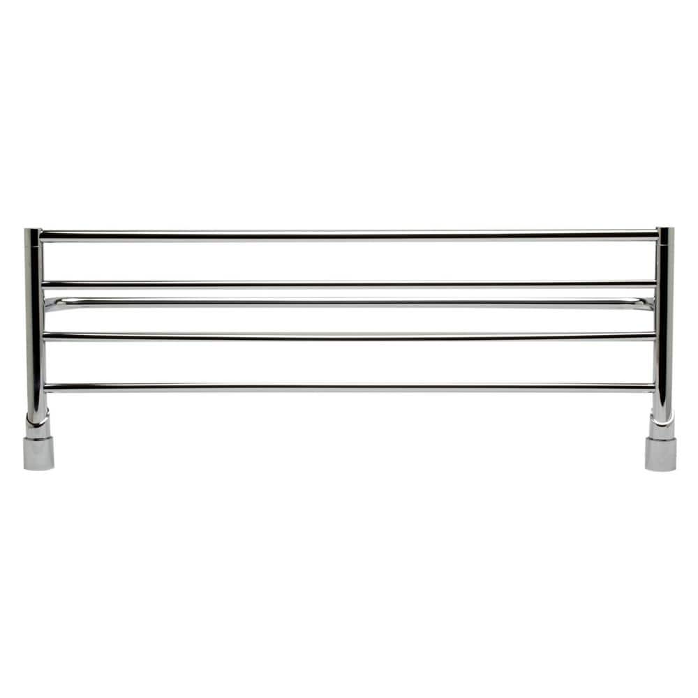 Polished Chrome Wall Mounted Towel Rack with Shelf