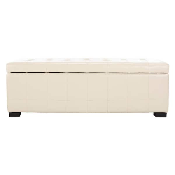 SAFAVIEH Angelina Off-White Storage Upholstered Entryway Bench